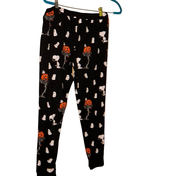 2 PC MUNKI MUNKI PEANUTS SNOOPY HALLOWEEN WOMENS PAJAMA Pant SET Lounge Large L - Picture 4 of 5
